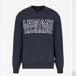 CREW-NECK SWEATSHIRT WITH LETTERING
 NAVY CREW-NECK SWEATSHIRT WITH LETTERING